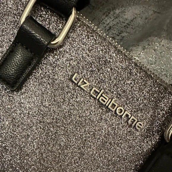 Liz Claiborne Silver and Black Women's Handbag - Picture 2 of 4